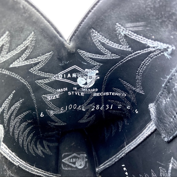 Justin Womens Black Leather Western Boot 6 B - Picture 13 of 16